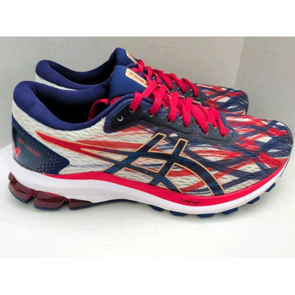 ASICS GT-1000 USA Running Shoes Men's 8.5 Red White Blue Patriotic 1011B108 - Picture 3 of 8